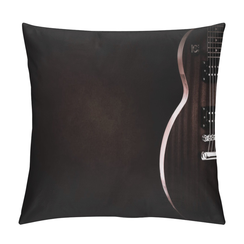 Personality  Part Of The Red Electric Guitar On Black Background. A Place For Writing Of The Text. Pillow Covers