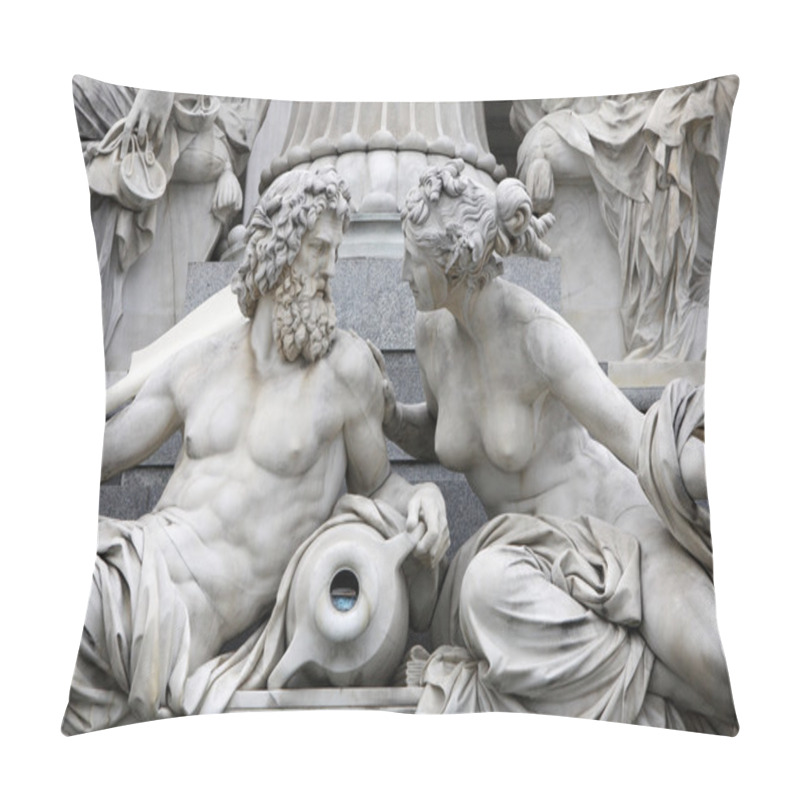 Personality  Danube And Inn, Detail Of Pallas-Athene Fountain, Vienna Pillow Covers