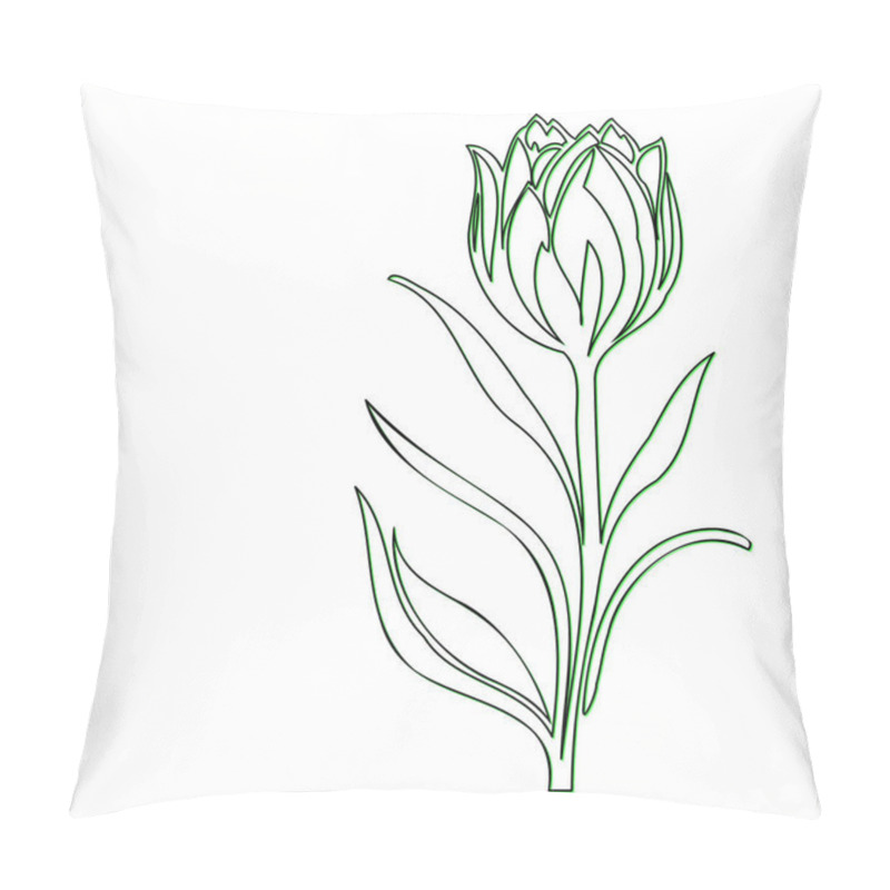 Personality  Simple Line Drawing Of A Tulip Pillow Covers