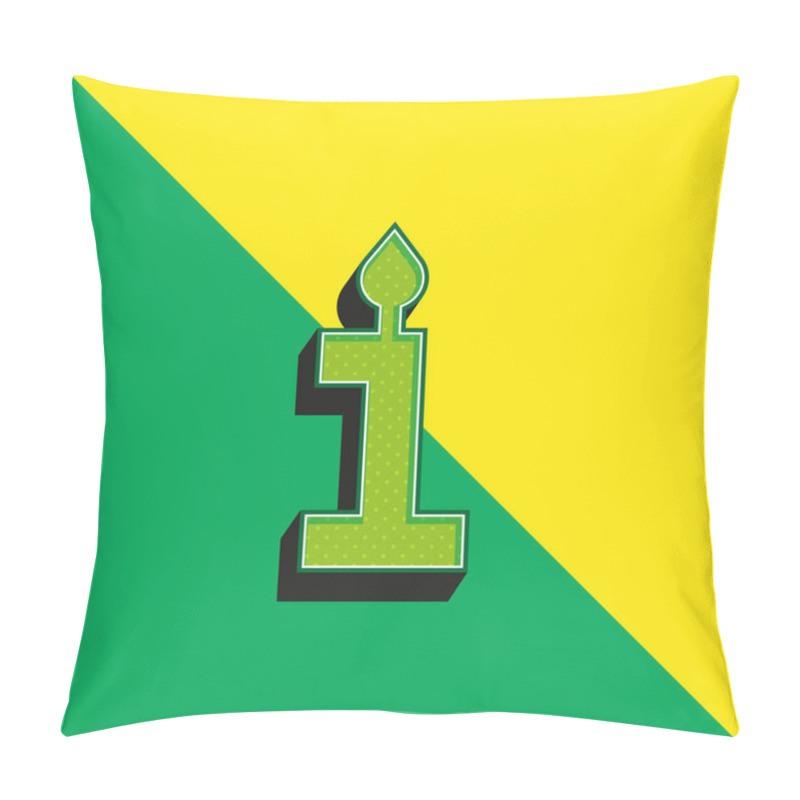 Personality  Birthday Green And Yellow Modern 3d Vector Icon Logo Pillow Covers