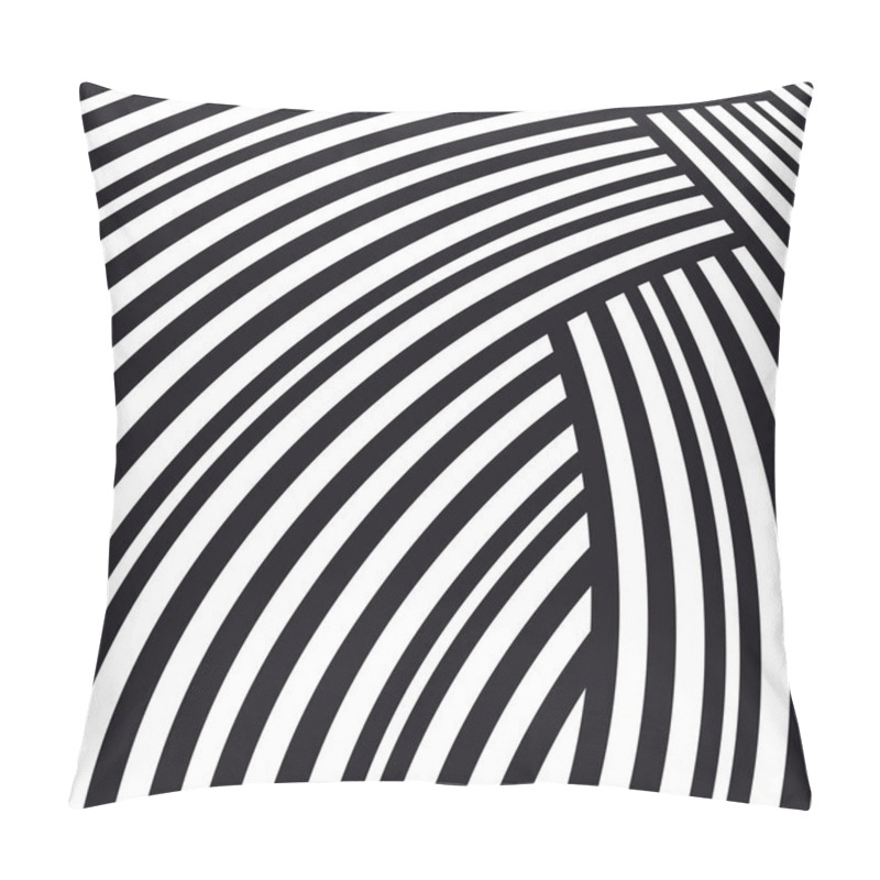 Personality  Abstract Background. Black And White Curve Lines Pillow Covers