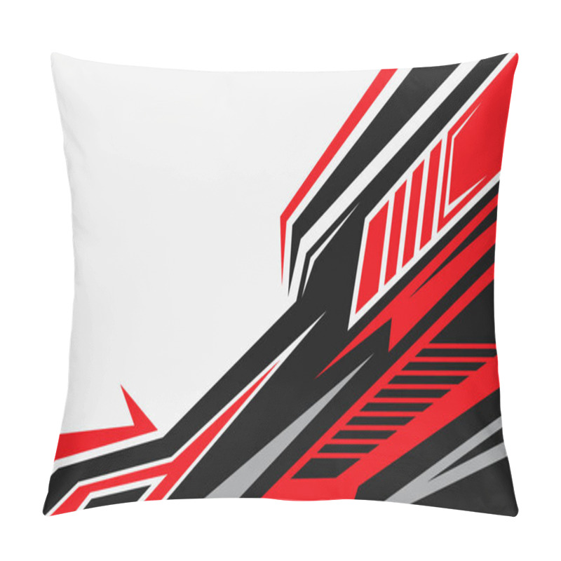 Personality  Red And Black Geometric Abstract Lines For Racing Style Car Wrap Sticker Pillow Covers