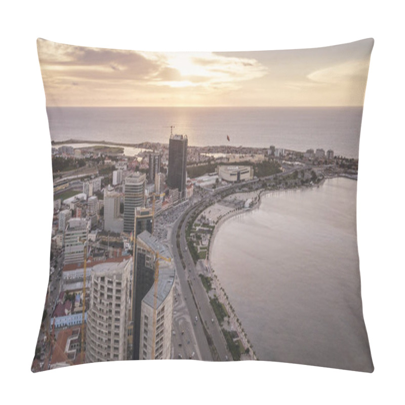 Personality  Aerial Photograph Of The Marginal Of Luanda, Angola. Africa.Difference Between New And Old Buildings. Pillow Covers