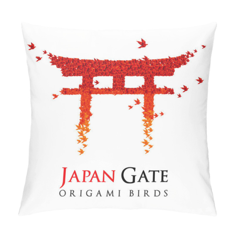 Personality  Japan Origami Gate Torii Shaped From Flying Birds Pillow Covers