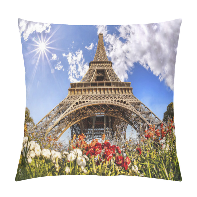 Personality  Eiffel Tower With Flowers  In Paris, France Pillow Covers