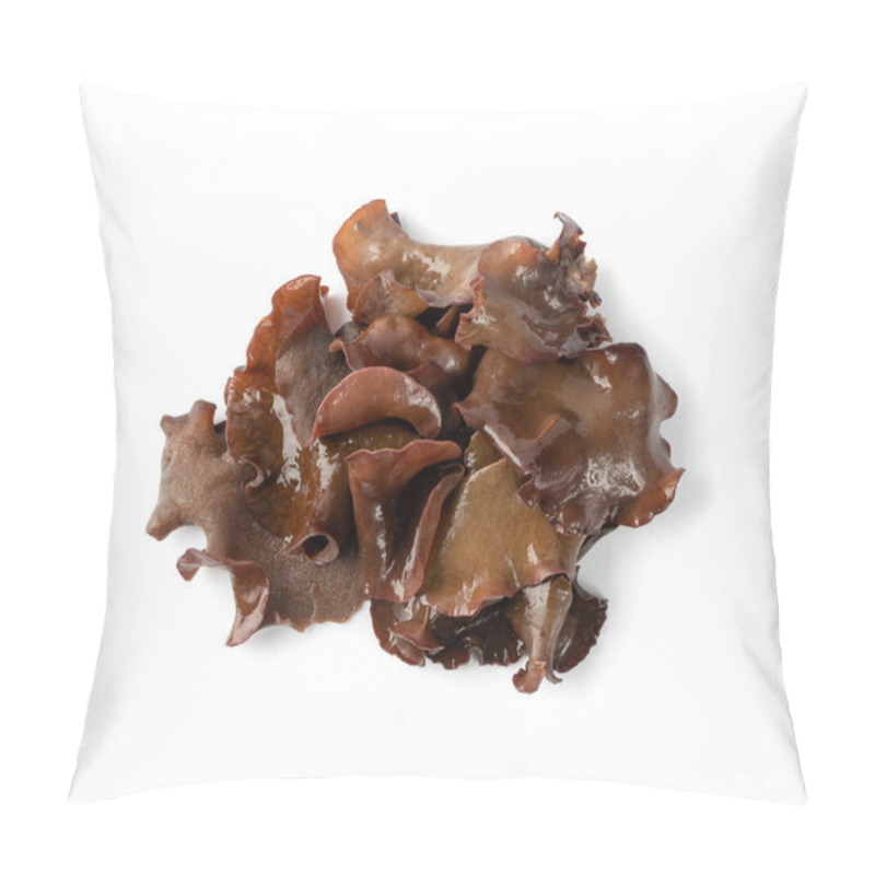 Personality  Wet Black Fungus, Tree Ear Or Wood Ear Mushroom Isolated On White Background Top View. Soaked Dry Auricularia Polytricha Also Known As Cloud Ear, Black Mushroom, Jelly Fungus Or Cloud Ear Fungus Pillow Covers