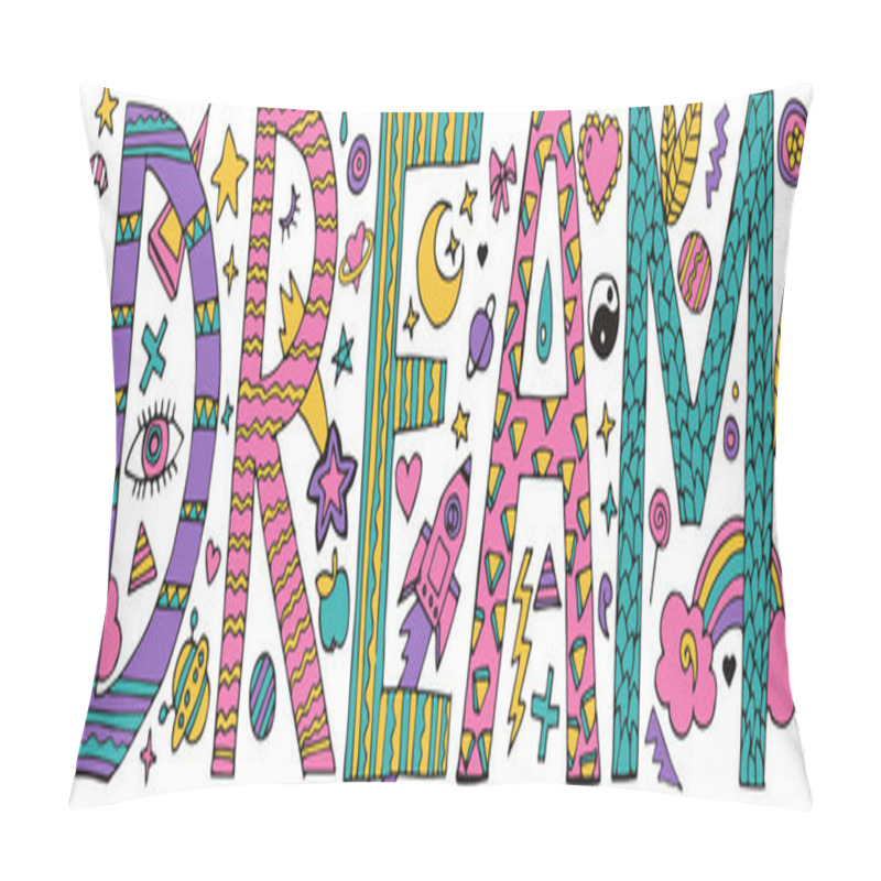 Personality  Doodle Dream Lettering Pillow Covers