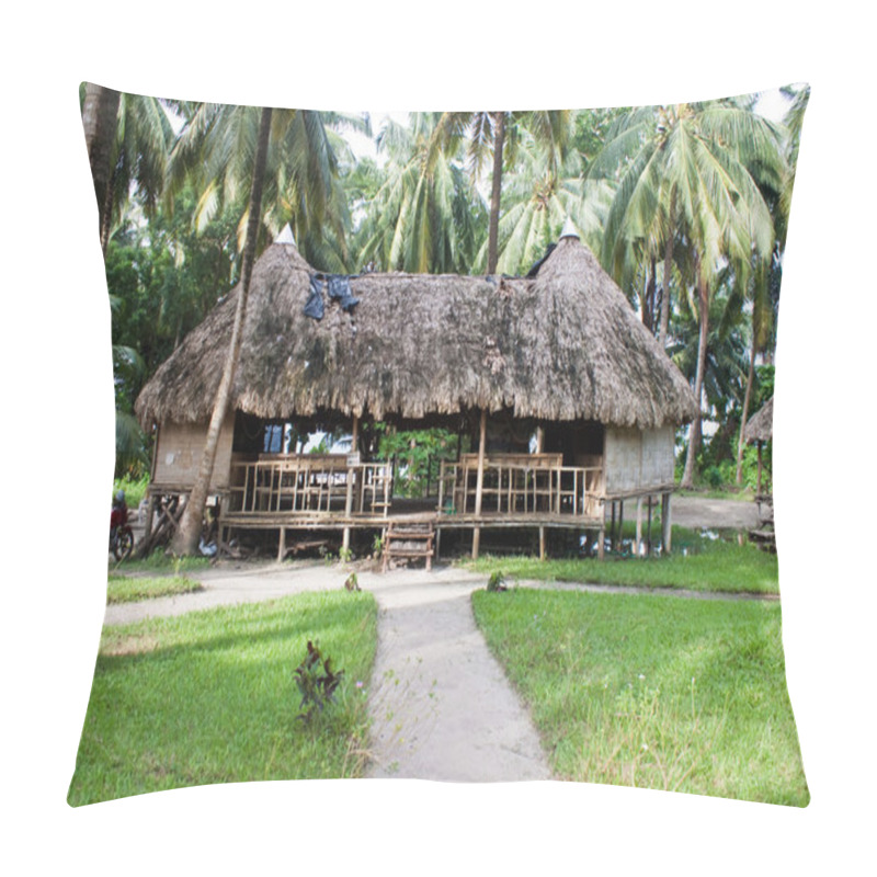 Personality  Hut At Tropical Resort Pillow Covers