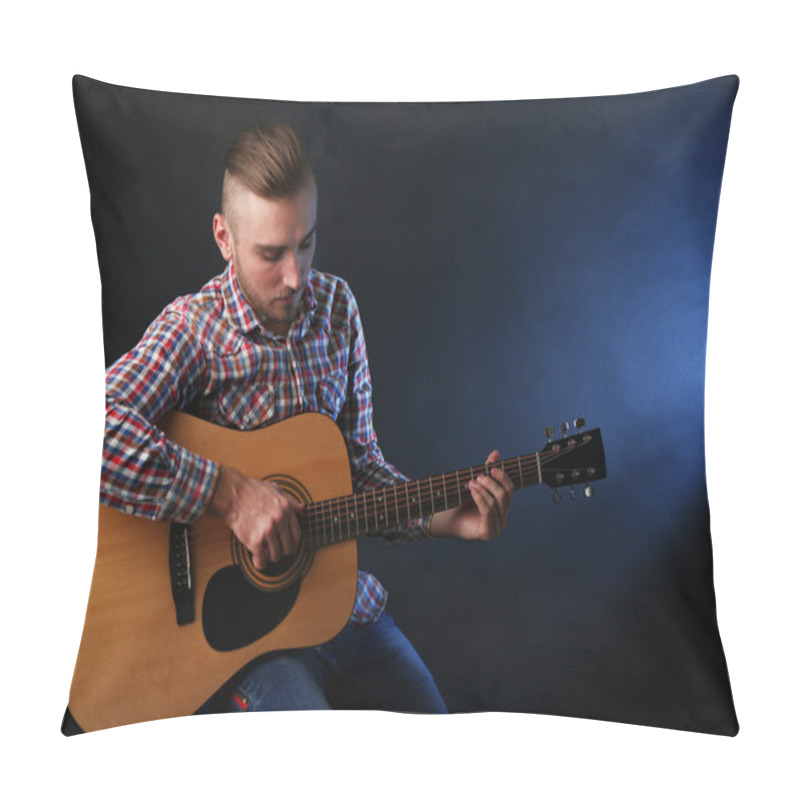 Personality  Young Man Playing Guitar Pillow Covers