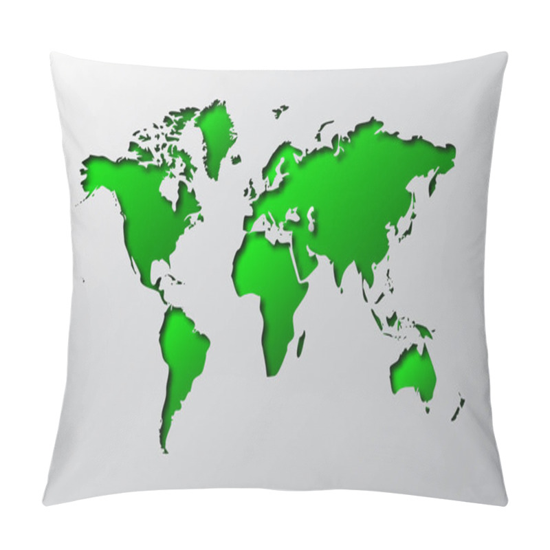 Personality  Paper Art Of The Green World Map. Vector Illustration. Pillow Covers