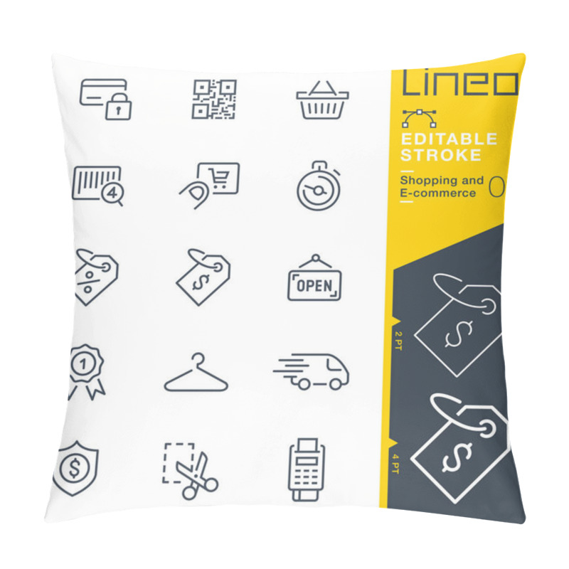 Personality  Lineo Editable Stroke - Shopping And E-commerce Line Icons Pillow Covers