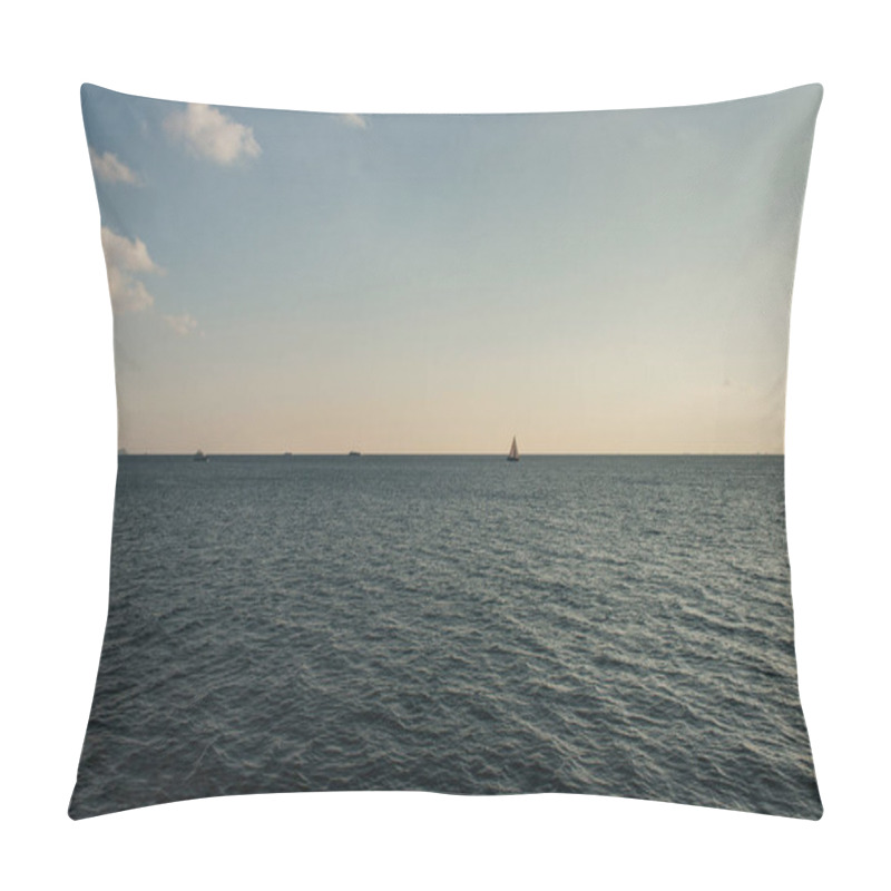 Personality  Landscape With Ship In Sea And Skyline Pillow Covers