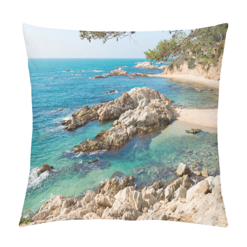 Personality  Enchanted Shores: Captivating Views Of Costa Brava (Girona - Spain) Pillow Covers