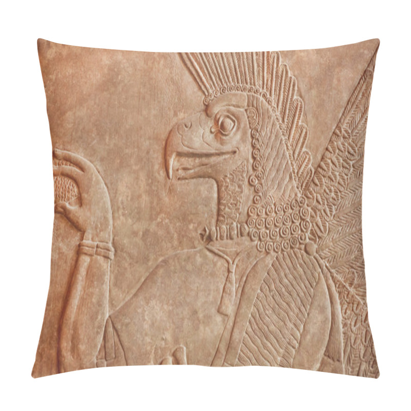 Personality  Historical Assyrian Relief Of Bird Face Genie Made In 850BC Pillow Covers