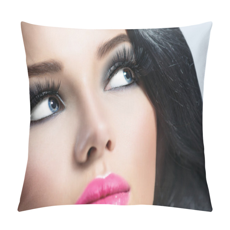 Personality  Brunette Girl With  Perfect Makeup Pillow Covers