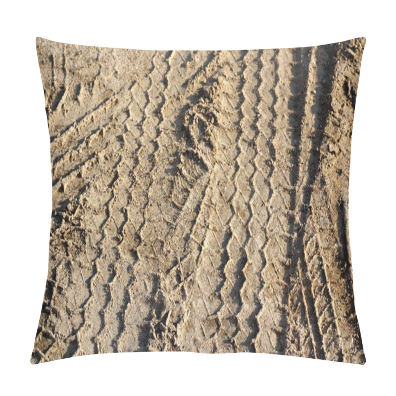 Personality  Tyre Tracks On Sand. Pillow Covers