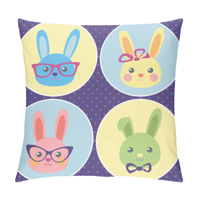 Personality  Funny Bunny Icons Pillow Covers