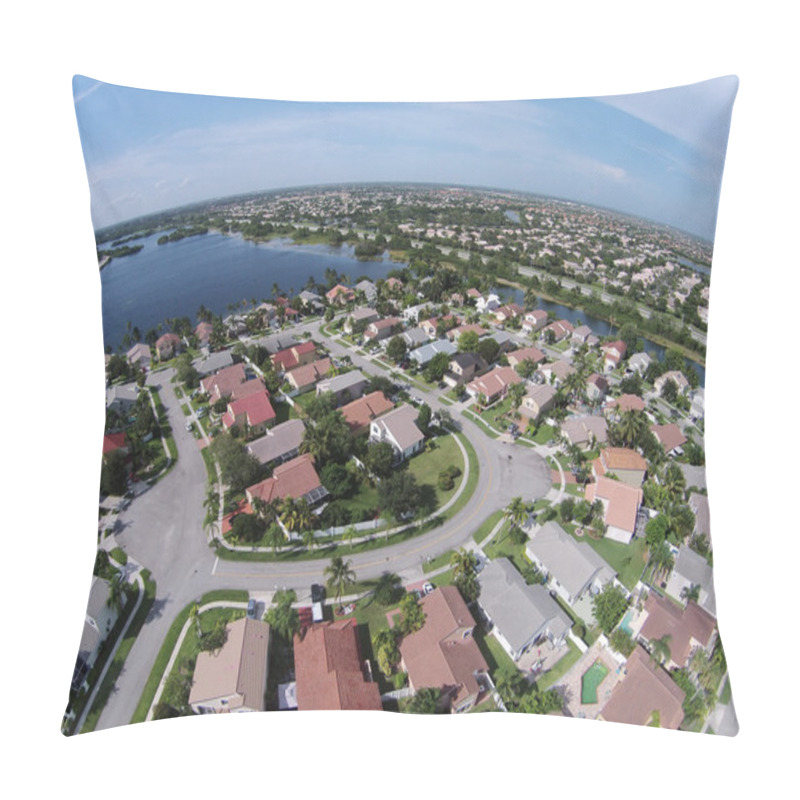 Personality  Suburban Homes In Florida Aerial Pillow Covers