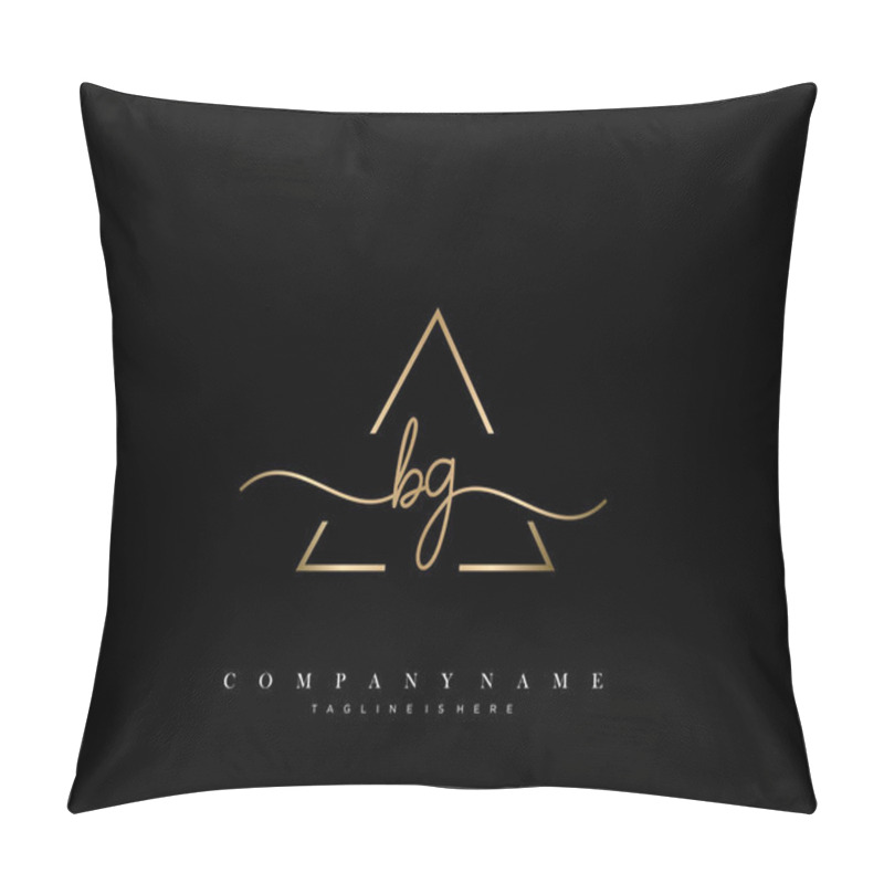 Personality  BG Initial Handwriting Logo Template Vector. Pillow Covers