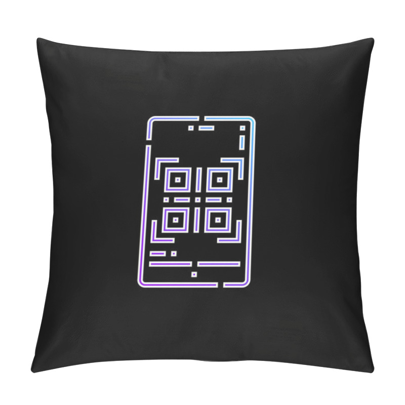 Personality  Barcode Blue Gradient Vector Icon Pillow Covers