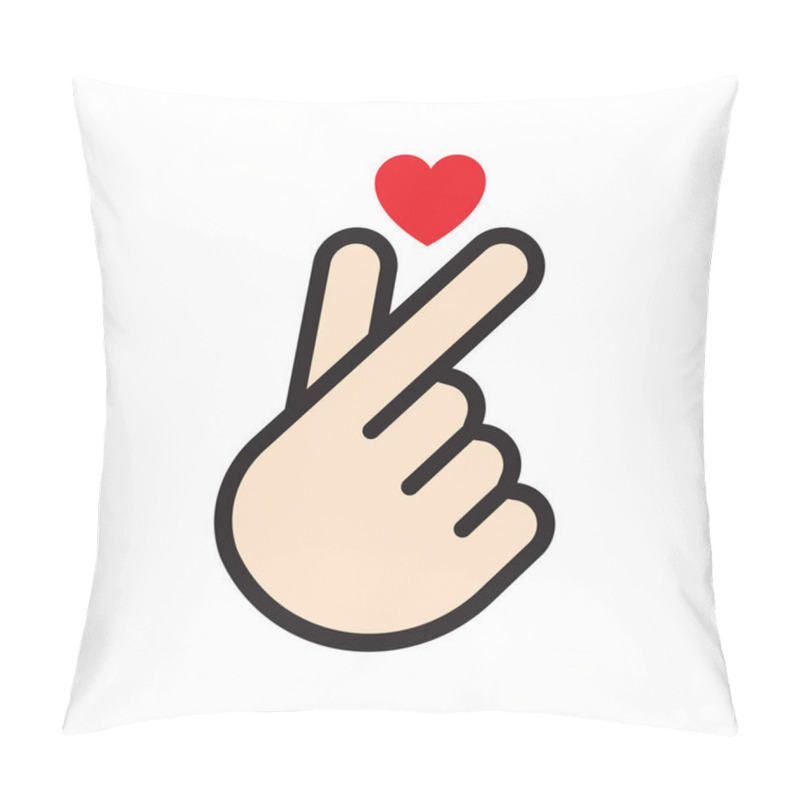 Personality  Korean Finger Heart Vector Illustration Pillow Covers