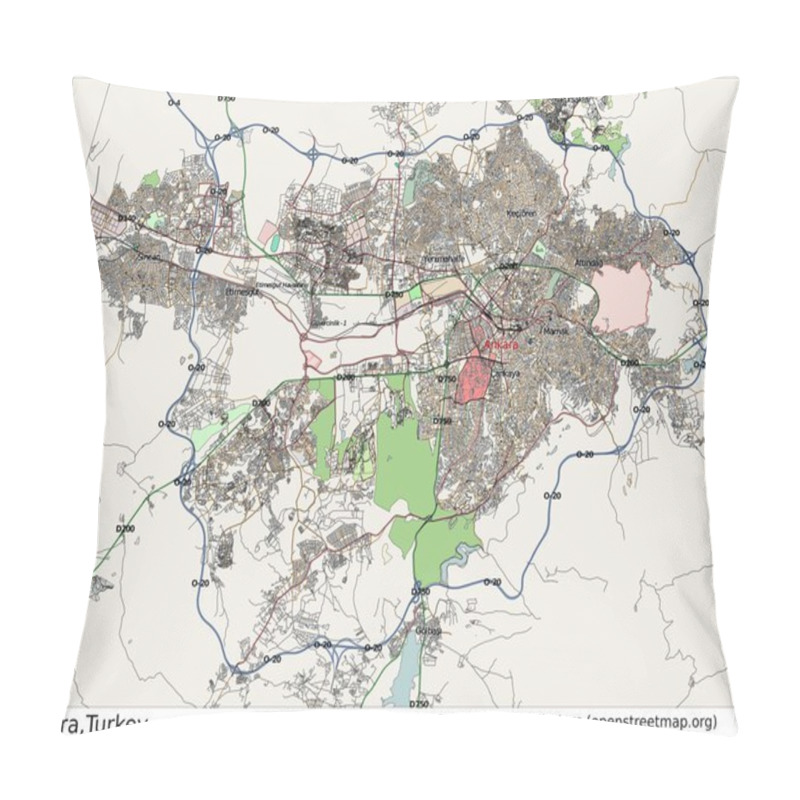 Personality  Ankara Turkey City Map Pillow Covers