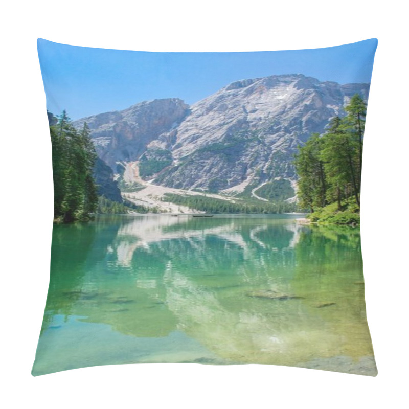 Personality  Beautiful Alpine Scenery - Lago Di Braies (Pragser Wildsee), Dolomites Italy Pillow Covers