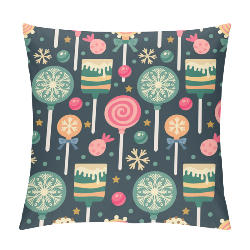 Personality  Christmas Sweets Pattern With Candies And Lollipop Pillow Covers