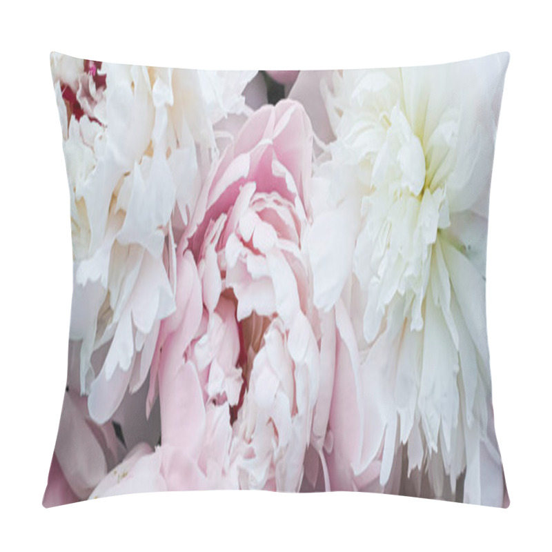 Personality  Blooming Peony Flowers As Floral Art Background, Botanical Flatlay And Luxury Branding Pillow Covers