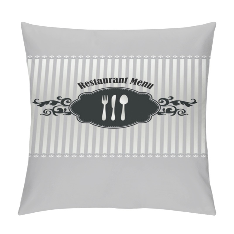 Personality  Restaurant Menu Cover In Silver And Black Pillow Covers