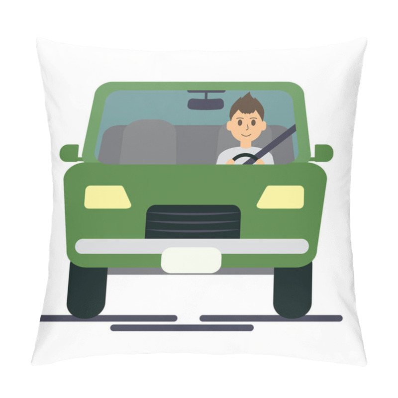 Personality  Man Driving Green Pillow Covers