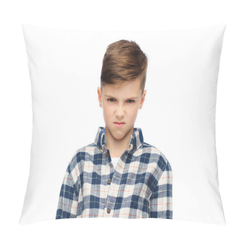 Personality  Angry Boy In Checkered Shirt Pillow Covers