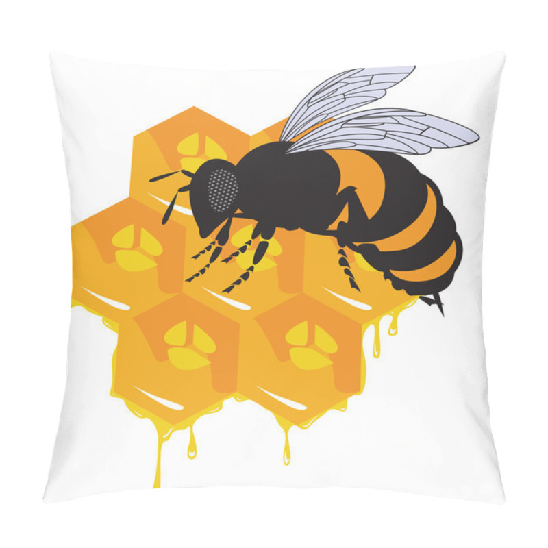 Personality  The Vector Bees And Honeycomb With Honey Pillow Covers