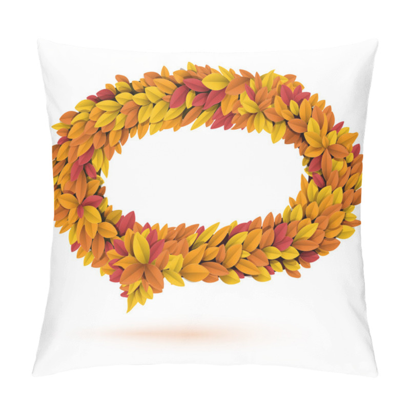 Personality  Speech Bubble Of Autunm Fall Bright Orange Leaves Pillow Covers