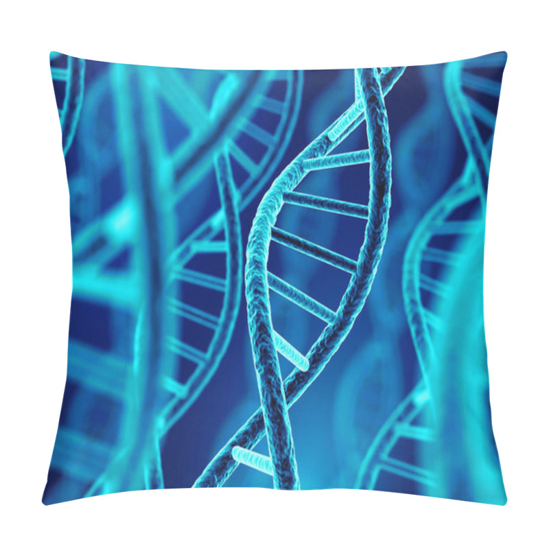 Personality  DNA Molecule Spiral. 3d Illustration Pillow Covers