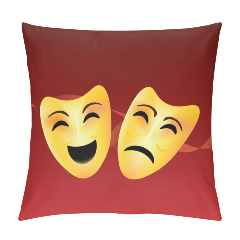 Personality  Theatre Comedy And Tragedy Masks Pillow Covers