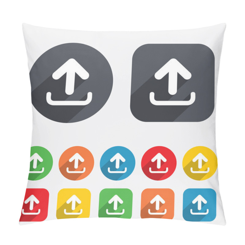 Personality  Upload Sign Icon. Upload Button. Pillow Covers