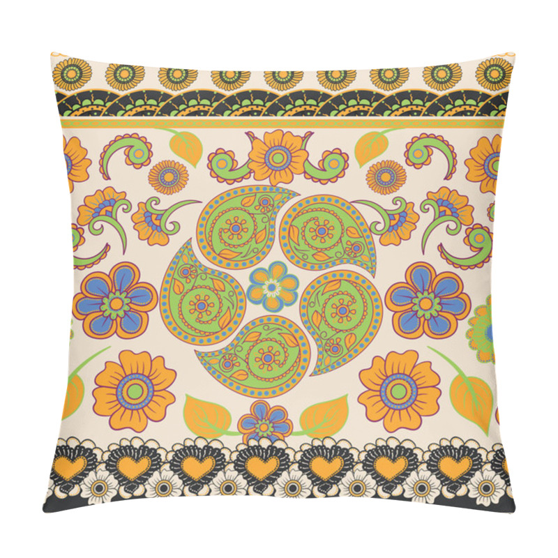 Personality  Vector Background With Ethnic Indian Kalamkari Ornament. Floral  Pillow Covers