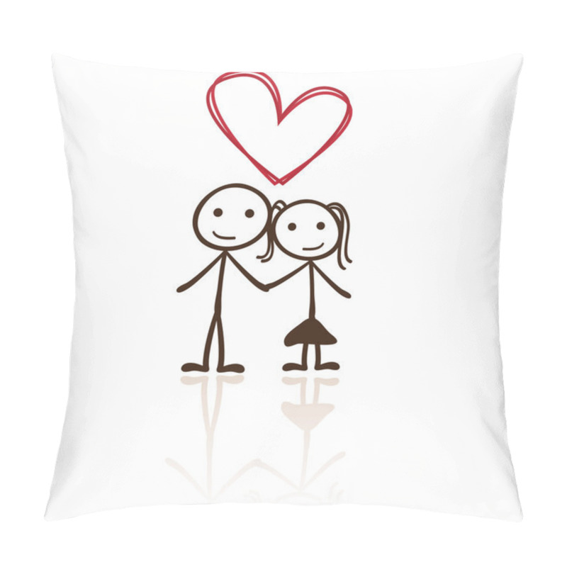 Personality  Stick Figure Couple Pillow Covers