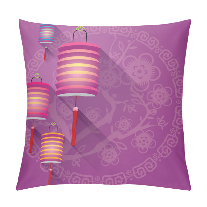 Personality  Abstract Chinese Paper Lanterns Background Pillow Covers