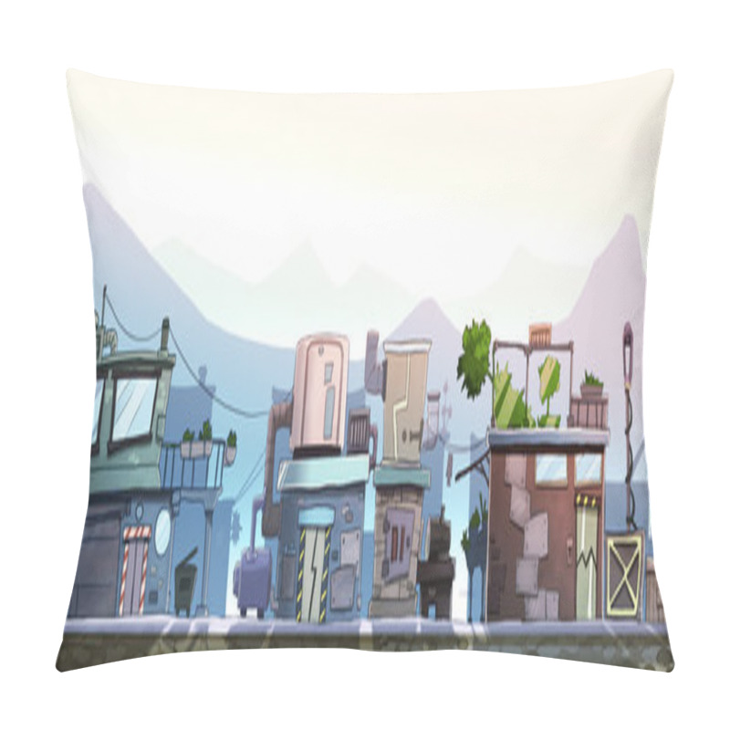 Personality  City Street With Houses Pillow Covers