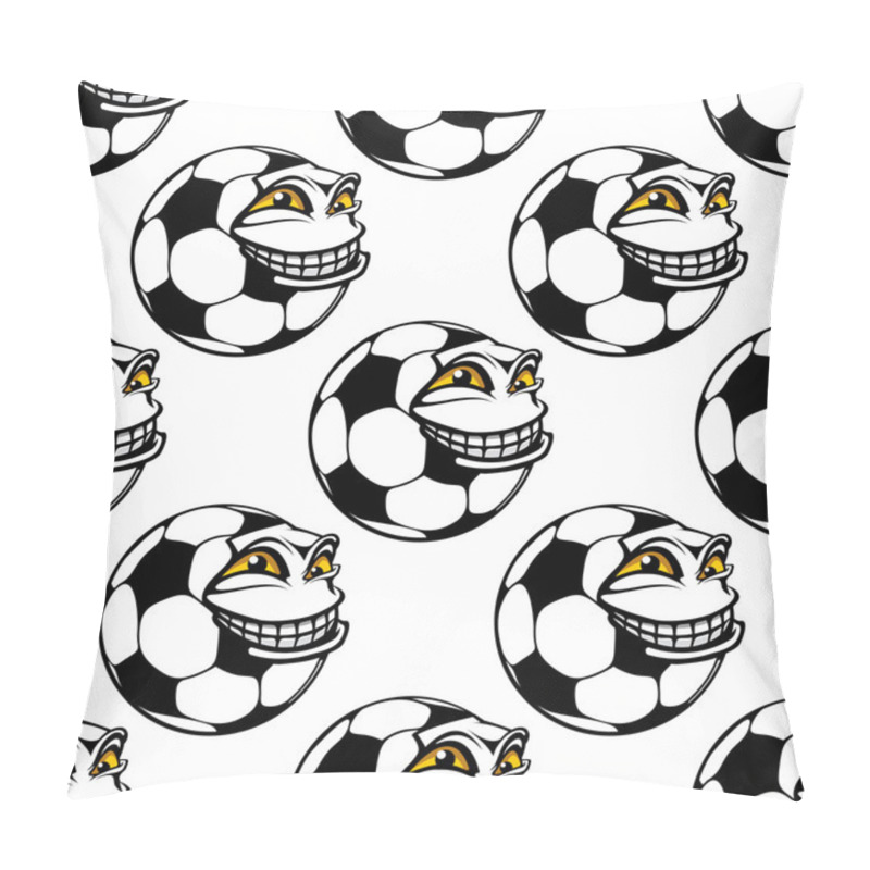 Personality  Seamless Pattern Of A Happy Soccer Ball Pillow Covers