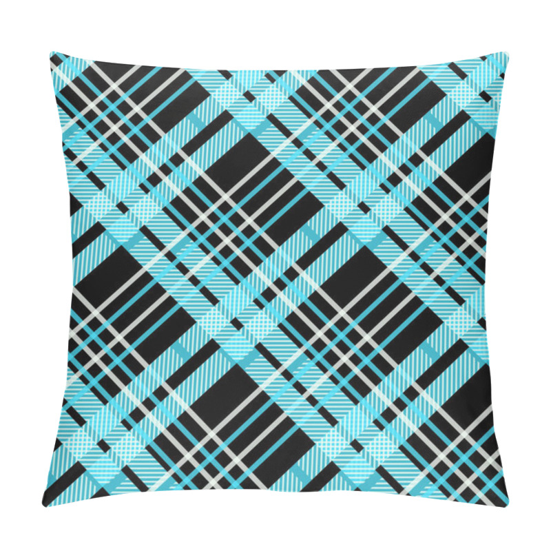 Personality  Blue Tartan, Plaid Seamless Pattern. Textured Plaid Eps10 Pillow Covers