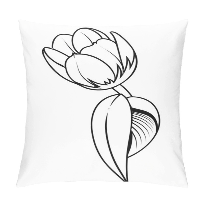 Personality  Tulip Flower Drawing Pillow Covers