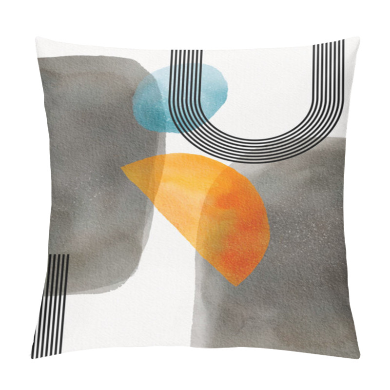 Personality  Watercolor Nordic Abstract Poster Design. Trendy Contemporary Art Compositions For Wall Decoration, Postcard Or Brochure Cover Design Pillow Covers