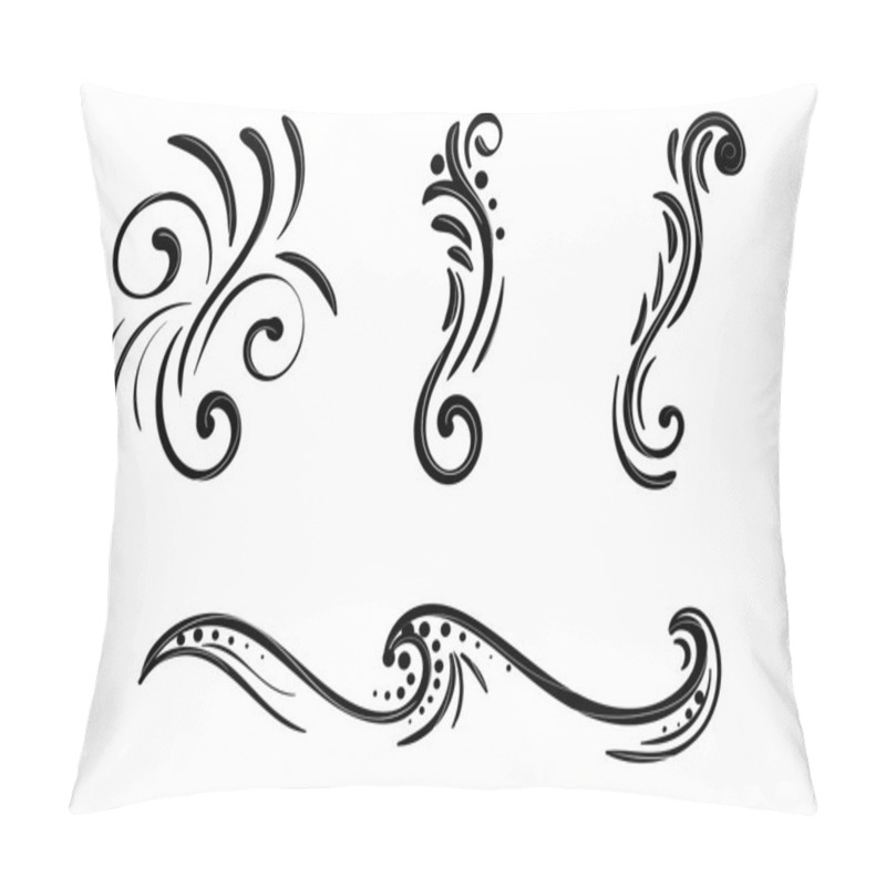 Personality  Hand Drawn Vector Swirl Flower Elements Pillow Covers