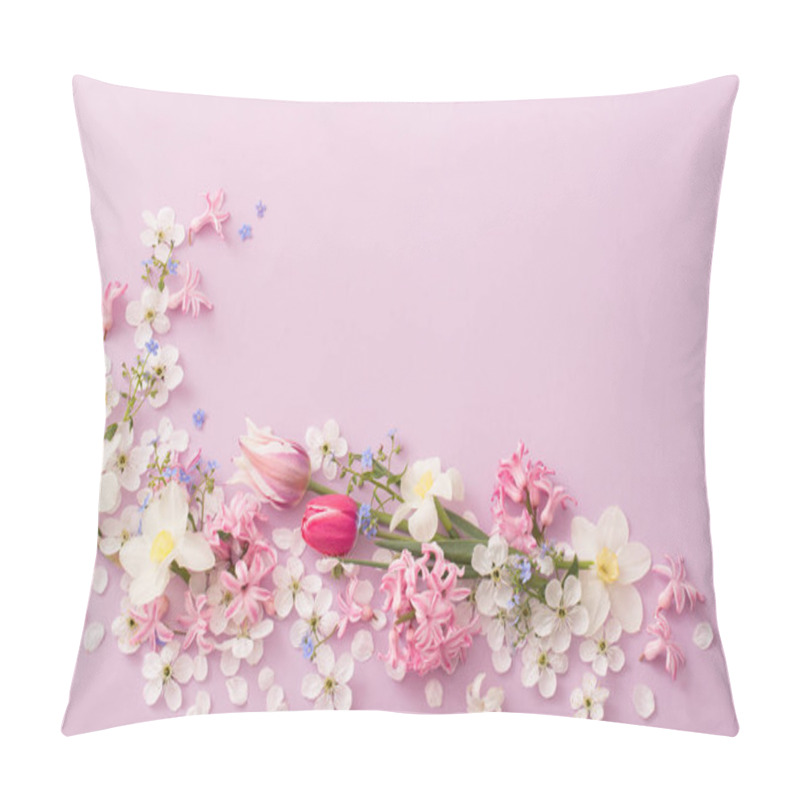 Personality  Beautiful Spring Flowers On Paper Background Pillow Covers