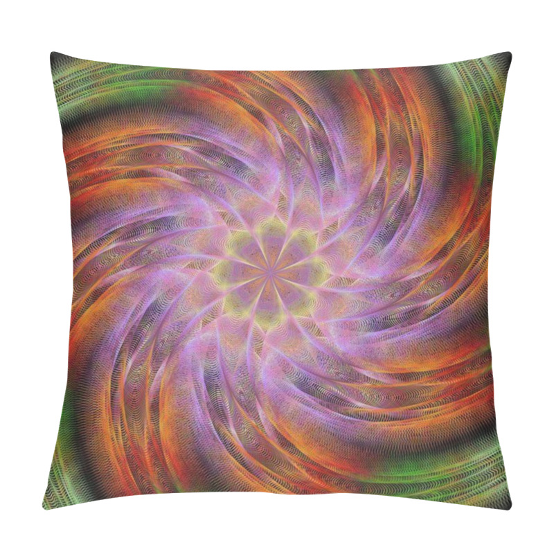 Personality  Computer Generated Spiral Fractal Background Pillow Covers