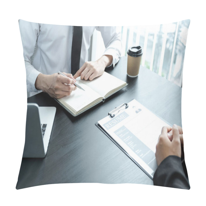 Personality  Office Executives Are Interviewing Job Applicants In The Meeting Room. Pillow Covers