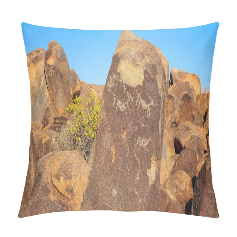 Personality  American Indian Petroglyphs At Signal Hill In Saguaro National P Pillow Covers